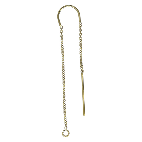 U Threader with cable chain on both ends  - 14 Karat Gold