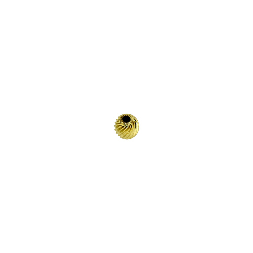 5mm Corrugated Twistwd Beads  - 14 Karat Gold