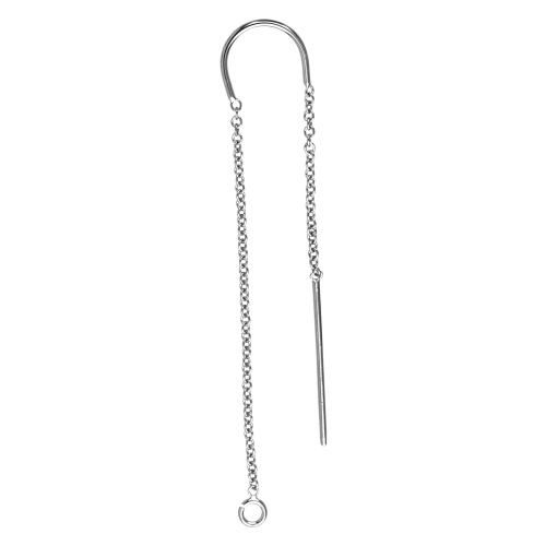 U Threader with cable chain on both ends   - Sterling Silver