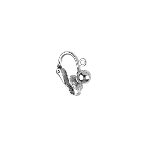 Earclip/ Clipon W/ 5mm Ball/Ring   - Sterling Silver