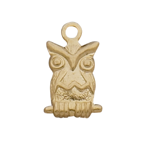 Charm - Large Owl - Gold Filled