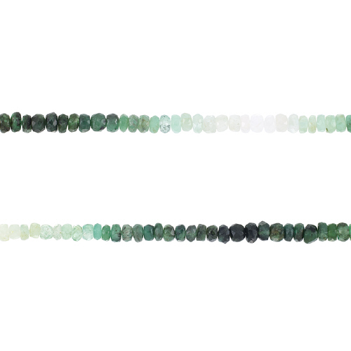 2.8-3.5mm Graduated Emerald Shaded Faceted Rondell