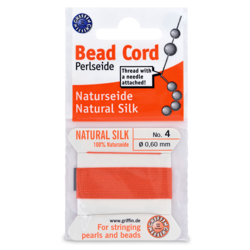 Coral Silk Carded Thread with needle- Size 4