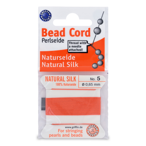 Coral Silk Carded Thread with needle- Size 5