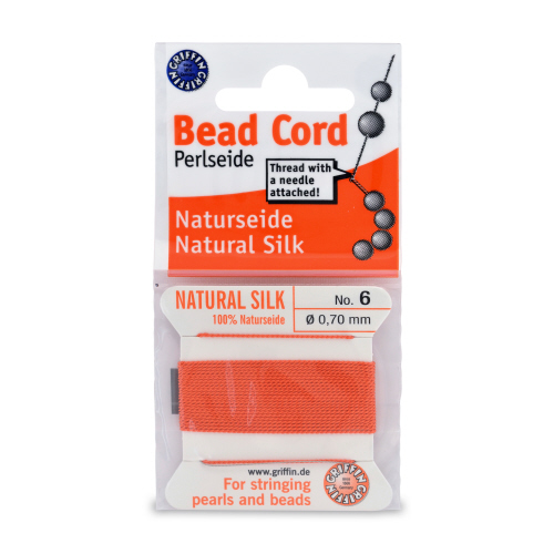 Coral Silk Carded Thread with needle- Size 6