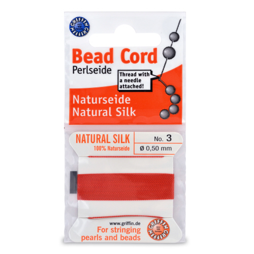 Red Silk Carded Thread with needle- Size 3