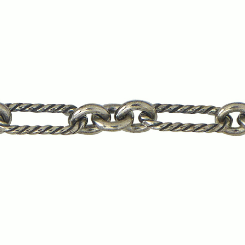 Textured Chain 3.9 x 9.1mm - Sterling Silver Oxidized