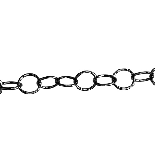 Cable Chain 3.5mm - Sterling Silver Black Diamond
