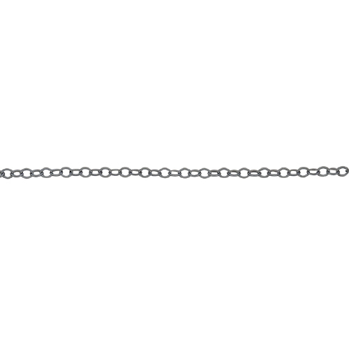 Flat Cable Chain 2.3 x 3mm - Sterling Silver Black Diamond
