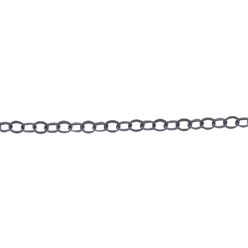 Flat Cable Chain - Sterling Silver Black Rhodium