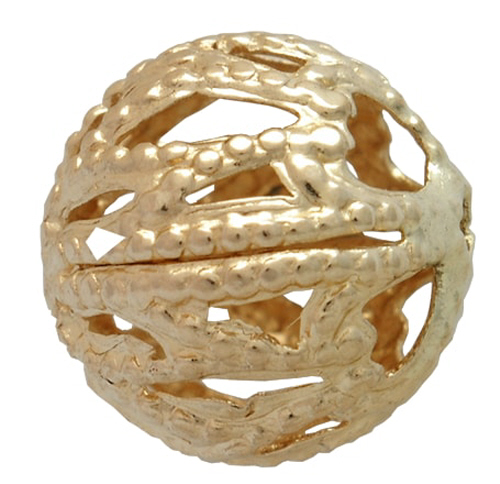 9mm Filigree Beads  - 14 Karat Gold