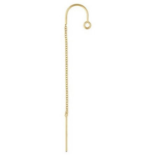 U Threader with cable chain on one end  - 14 Karat Gold
