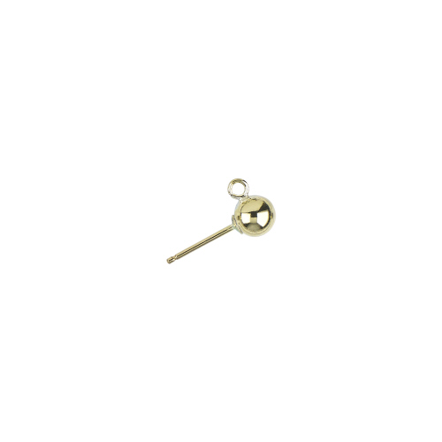 5mm Ball Earring with Ring  - 14 Karat Gold