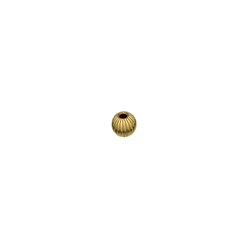 5mm Corrugated Straight Beads  - 14 Karat Gold