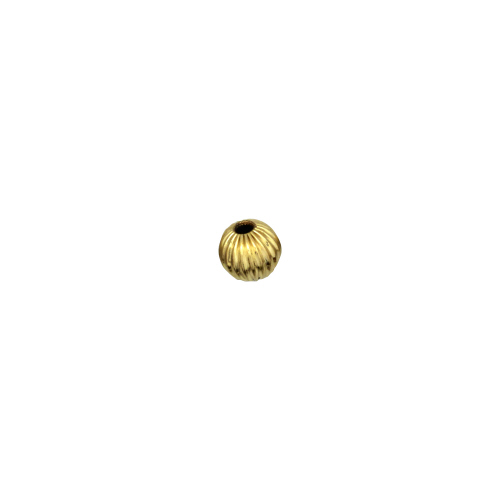 6mm Corrugated Straight Beads  - 14 Karat Gold