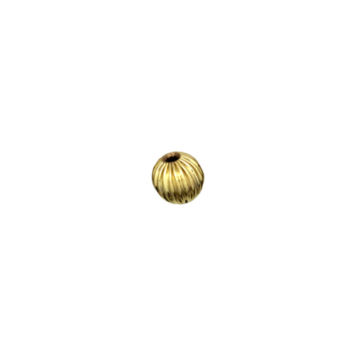 7mm Corrugated Straight Beads  - 14 Karat Gold