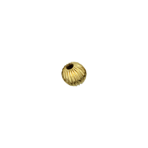 8mm Corrugated Straight Beads  - 14 Karat Gold