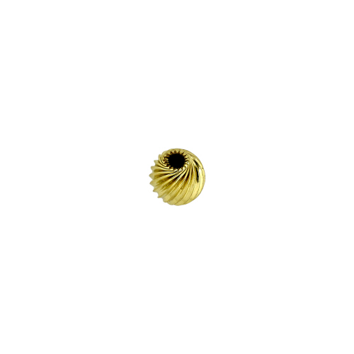 8mm Corrugated Twistwd Beads  - 14 Karat Gold