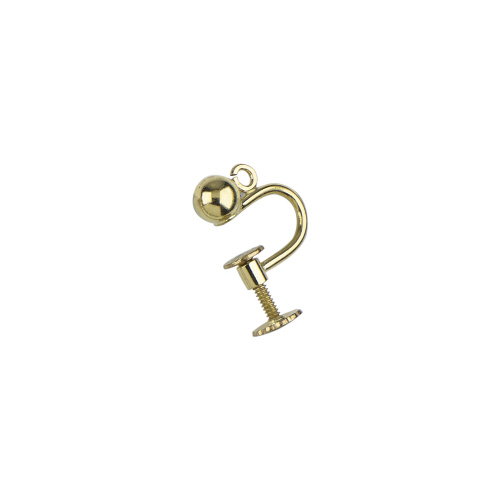 Screwback W/ 5mm Ball & Ring  - 14 Karat Gold