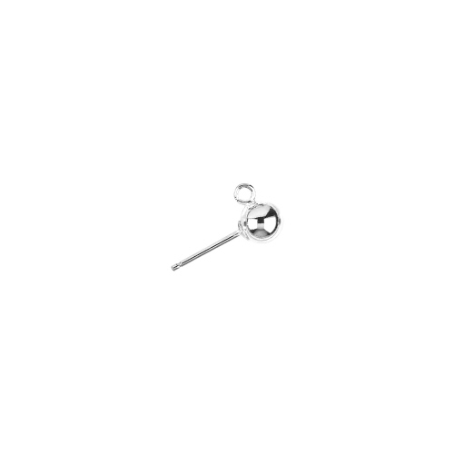 5mm Ball Earring with Ring - 14 Karat White Gold