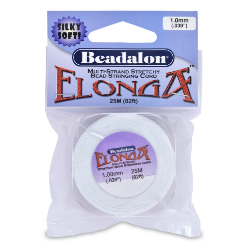 Multi-strand Elastic Cord 1.0mm - White - 25m(82ft)