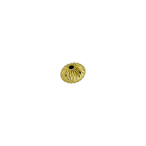 8mm Corrugated Straight Saucers  - 14 Karat Gold