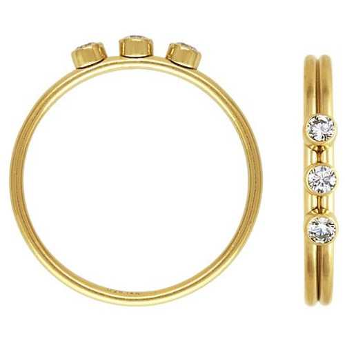 3 2mm White 3A CZ Stacking Ring Size 6 - Gold Filled