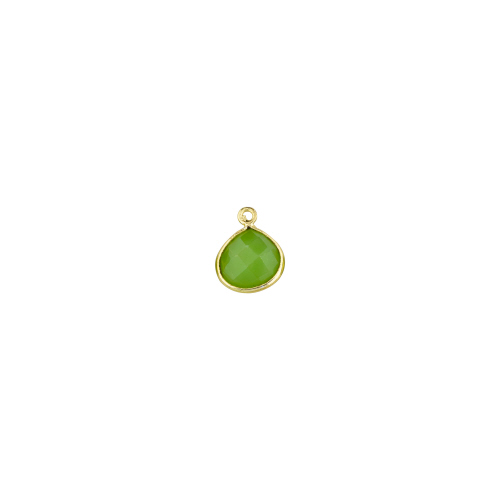 13mm Heart Pendant - Peridot - Sterling Silver Gold Plated