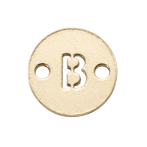 6mm Disc Initial/Letter B Connectors (3 pcs) - Gold Filled