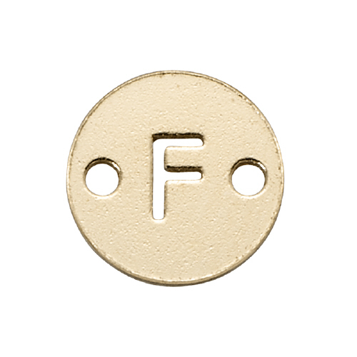 6mm Disc Initial/Letter F Connectors - Gold Filled