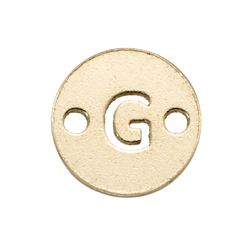 6mm Disc Initial/Letter G Connectors (3 pcs) - Gold Filled