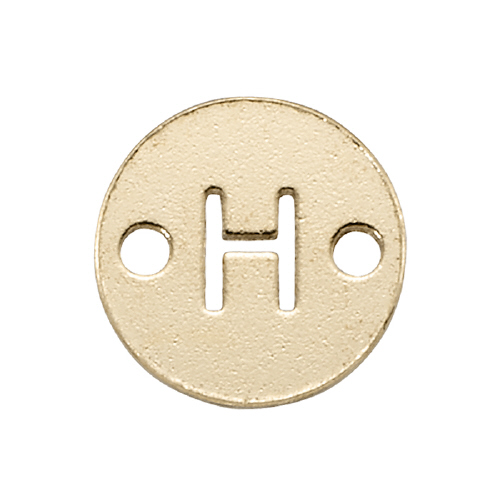 6mm Disc Initial/Letter H Connectors (3 pcs) - Gold Filled