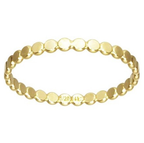 1.9mm Flat Beaded Ring Size 6 - Gold Filled