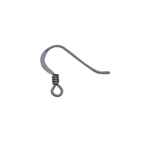 French Earwires Coil - Sterling Silver Black Oxidized