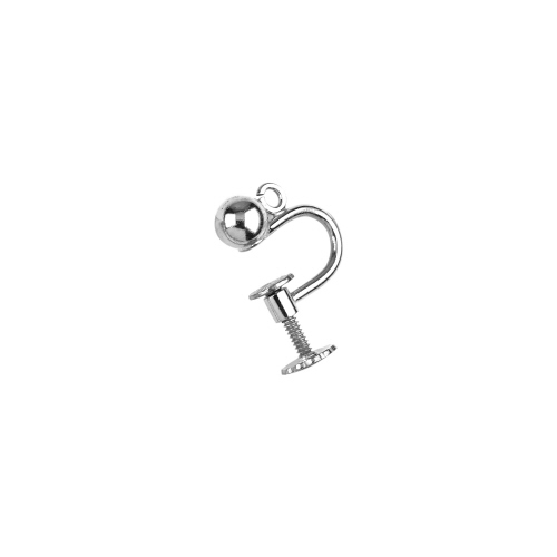 Screwback W/ 5mm Ball & Ring   - Sterling Silver