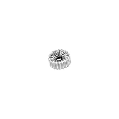 9mm Rondell Corrugated   - Sterling Silver