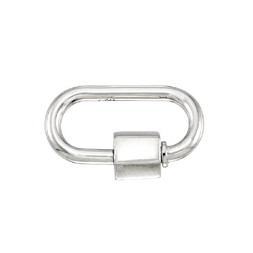 Carabiner Clasp 11.3 x 18.9mm - Sterling Silver Rhodium Plated