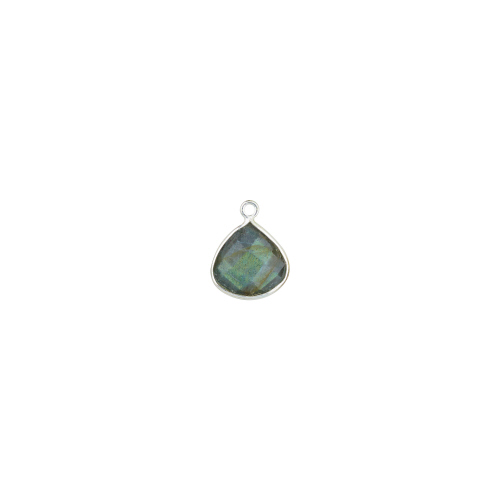 13mm Heart Pendant - Labradorite - Sterling Silver