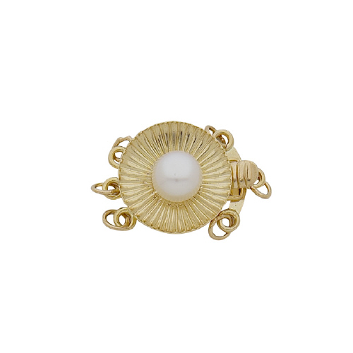 Pearl Clasp - 3 line  - 14 Karat Gold