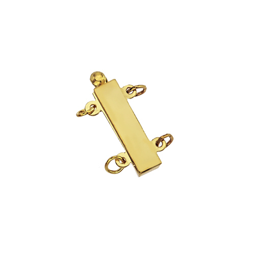 Flat Bar Clasp w/ring & jumpring-2 strand  - 14 Karat Gold