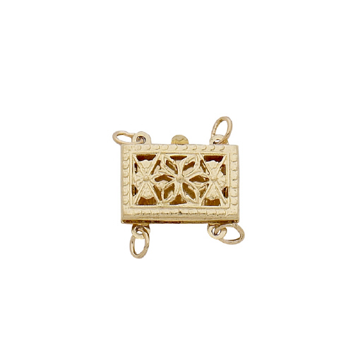 Multistrand Filigree Clasp - 2 Line  - 14 Karat Gold