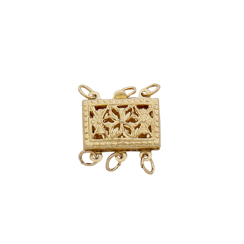 Multistrand Filigree Clasp - 2 Line  - 14 Karat Gold