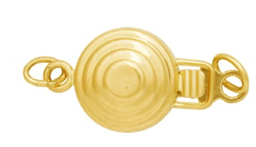 Multistrand Clasp - Mini Bullseye - 1 Line  - 14 Karat Gold