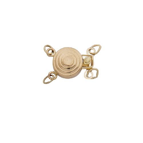 Multistrand Clasp - Mini Bullseye - 2 Line  - 14 Karat Gold