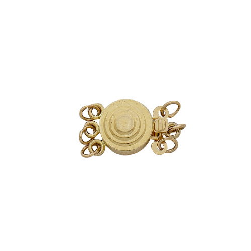 Multistrand Clasp - Mini Bullseye - 3 Line  - 14 Karat Gold