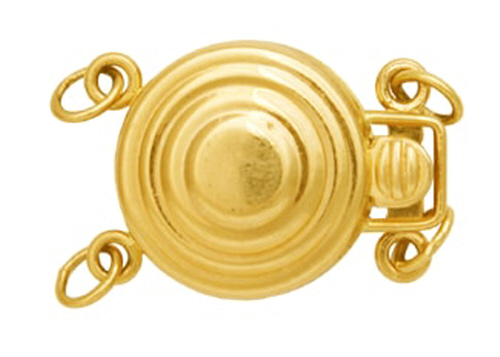 Multistrand Filigree Clasp - Bulls Eye - 2 Line  - 14 Karat Gold