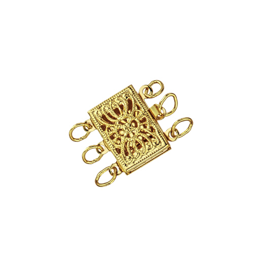 Multistrand Filigree Clasp - 3 Line  - 14 Karat Gold