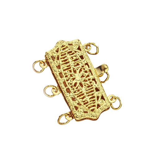 Multistrand Filigree Clasp - 3 Line  - 14 Karat Gold