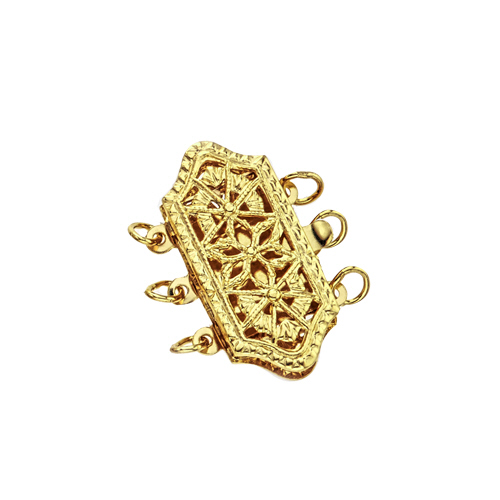 Multistrand Filigree Clasp - 3 Line  - 14 Karat Gold