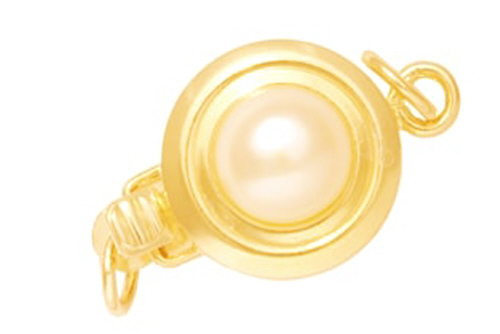 Pearl Clasp - 1 line  - 14 Karat Gold